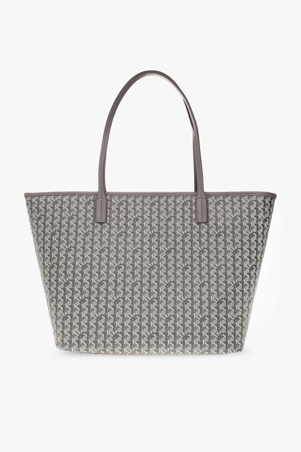 ハンドバッグ TORY BURCH Woman Handbag Grey 174234 250 Tory Burch Large Gray Leather Tote Shoulder Handbag,Cond.is